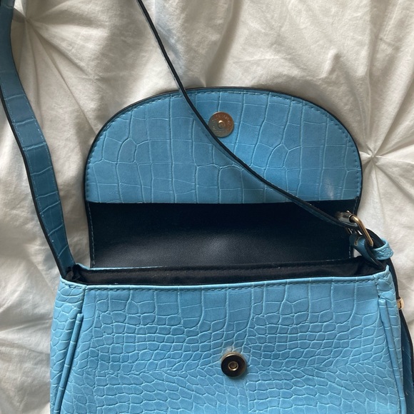 Baby Blue snake scale print handbag/shoulder bag - adjustable handle - Picture 3 of 3